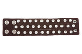 Rhinestone Leather Wristband Bracelet
