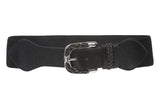 2 1/4" Wide High Waist Fashion Stretch Belt with braided buckle Size: One-