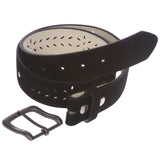 Women's 1 1/2" (38 mm) Snap on Suede Perforated Studded Leather Belt