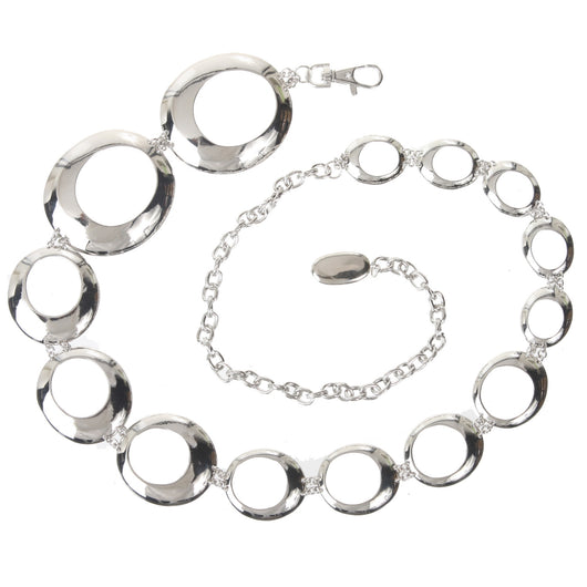 Ladies Fashion Unequal Circle Metal Chain Belt