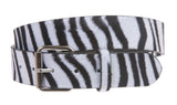 1 1/2" Snap On Zebra Print Belt