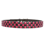 Snap On 1 1/2" Hot pink & Black Checkerboard Punk Rock Studded Belt
