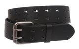Snap On Two Row Cut-out Holes Leather Belt