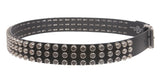 Snap on Bullet Head Studded Hardware Leather Belt
