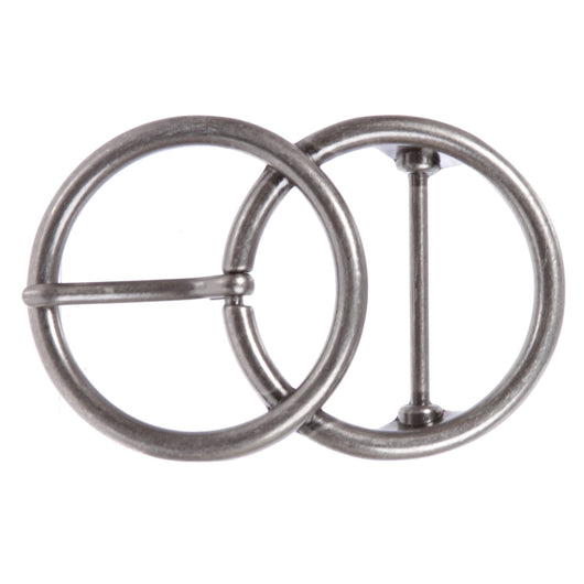 Single Prong Round Double Circle O-Ring Belt Buckle