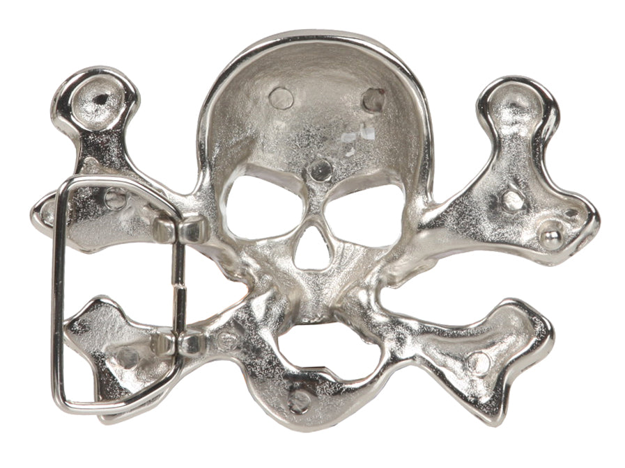 Rhinestone Skull & Cross Bone Belt Buckle