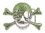 Rhinestone Skull & Crossbones Pirate Belt Buckle