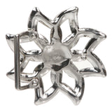 Cut Out Rhinestone Perforated Flower Belt Buckle
