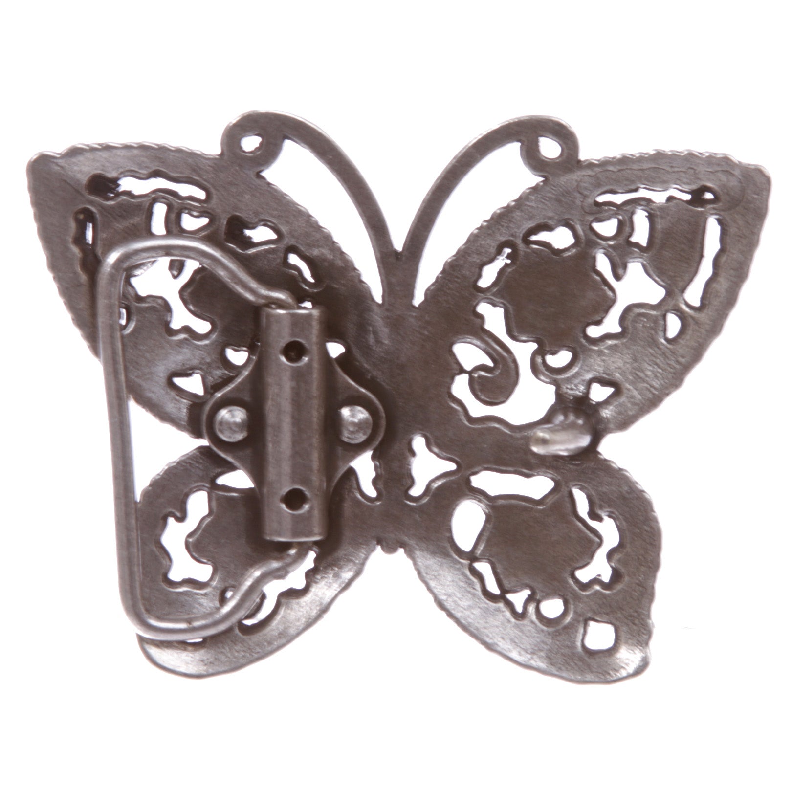 Perforated Rhinestone Butterfly Belt Buckle