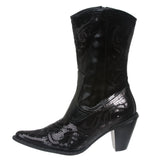 JOHN FASHION 10" Western Mid-calf Sequin Beaded Embroidered Cowgirl Boots