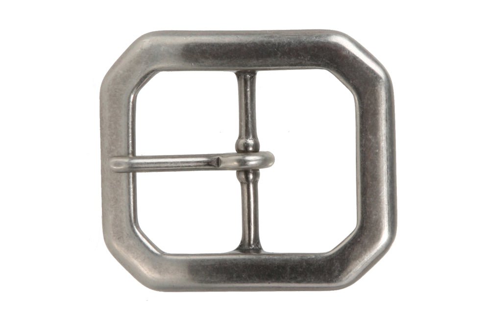 1 5/8 Inch Single Prong Octagon Rectangular Center Bar Belt Buckle