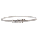 Women's Metal Elastic Belt With Square Single Prong Buckling