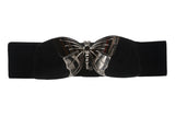 Ladies 3" Wide High Waist Shining butterfly Elastic Belt
