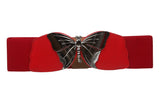 Ladies 3" Wide High Waist Shining butterfly Elastic Belt