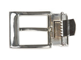 Men's 1 1/4" (34 mm) Stitching Feather Edged Plain Leather Dress Belt with Nickel Free Clamp Buckle