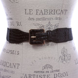 1 1/2" Ladies High Waist Fashion Croco Print Stretch Belt