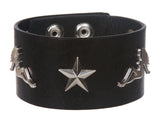 Trucker Girl and Star Studded Leather Wrist Band