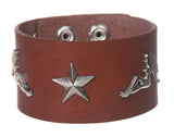 Trucker Girl and Star Studded Leather Wrist Band