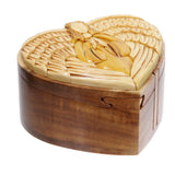 Handcrafted Wooden Heart/Art Shape Secret Jewelry Puzzle Box - Virgin Mary