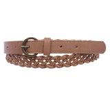 Women's 3/4" Skinny Braided Woven Non Leather Belt