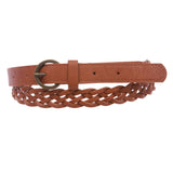 Women's 3/4" Skinny Braided Woven Non Leather Belt