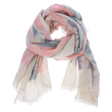 Womens Mix Colored Light Weight Wide Shawl Wrap Cotton Scarf