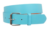 1 1/2" (38mm) Snap On Plain Leather Jean Belt With Roller Buckle