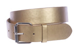 Big & Tall 1 1/2" (38mm) Snap On Plain Leather Jean Belt With Roller Buckle -Plus Sizes