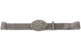 1 1/2" (38 mm) Hematite Rhinestone Oval Metal Ball Chain Belt