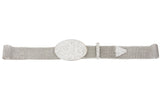 1 1/2" (38 mm) Clear Rhinestone Oval Metal Ball Chain Belt