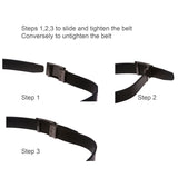 Men's Plain Leather Slide Dress Belt with Automatic Buckle