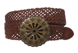 1 3/4" (45 mm) Genuine Leather Braided Woven Belt