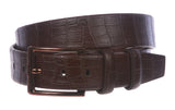 Men's Croco Print Double Loop Leather Belt