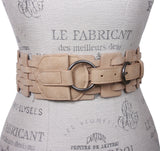 3" (75 mm) Wide High Waist Fashion Ring Fold Braided Stretch Belt