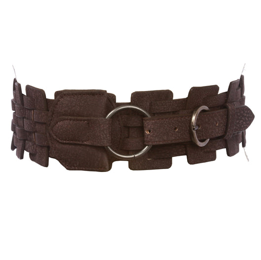 3 (75 mm) Wide High Waist Fashion Ring Fold Braided Stretch Belt –