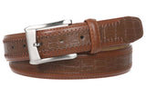 Men's 1 1/4" (34 mm) Embossed Alligator Texture Genuine Leather Dress Belt