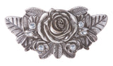 Rhinestone Rose Flower Engraving Belt Buckle
