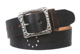 Snap On 1 1/2" Soft Hand Genuine Leather Perforated Detail Belt