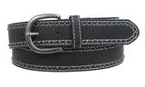 Womens Stitching-Edged Rivet leatherette Belt