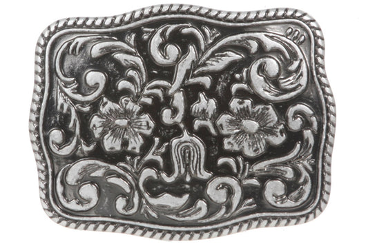 Western Flower Engraved Belt Buckle