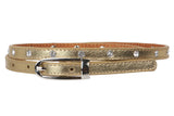 3/8" (10 mm) Rhinestone Skinny Leather Belt