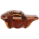 Handcrafted Wooden Secret Jewelry Puzzle Box - Frog