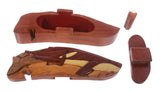 Handcrafted Wooden Whale Shape Secret Jewelry Puzzle Box -Whale