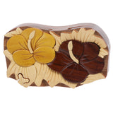 Handcrafted Wooden Flower Shape Secret Jewelry Puzzle Box