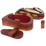 Handcrafted Wooden Musical Instrument Secret Jewelry Puzzle Box - Saxophone