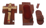 Handcrafted Wooden Jesus on a Cross Secret Jewelry Puzzle Box - Jesus on a Cross