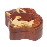 Handcrafted Wooden Secret Jewelry Puzzle Box - Wolf