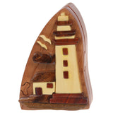 Handcrafted Wooden Lighthouse Shape Secret Jewelry Puzzle Box