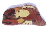 Handcrafted Wooden Lobster Shape Secret Jewelry Puzzle Box -Lobster