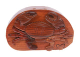 Handcrafted Wooden Crab Shape Secret Jewelry Puzzle Box -Crab